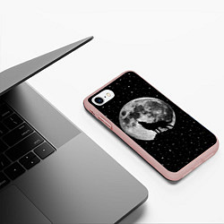 Чехол iPhone 7/8 матовый Лунный волк, цвет: 3D-светло-розовый — фото 2