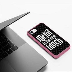 Чехол iPhone 7/8 матовый Metal is the new Black, цвет: 3D-малиновый — фото 2