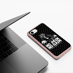 Чехол iPhone 7/8 матовый No Pain No Gain, цвет: 3D-светло-розовый — фото 2