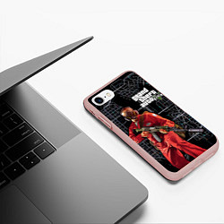 Чехол iPhone 7/8 матовый GTA V: Map, цвет: 3D-светло-розовый — фото 2