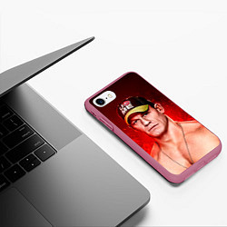 Чехол iPhone 7/8 матовый John Cena: Flame, цвет: 3D-малиновый — фото 2