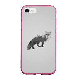 Чехол iPhone 7/8 матовый Лесная лиса, цвет: 3D-малиновый