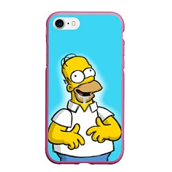 Чехол iPhone 7/8 матовый Аппетит Гомера, цвет: 3D-малиновый