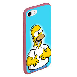 Чехол iPhone 7/8 матовый Аппетит Гомера, цвет: 3D-малиновый — фото 2
