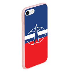 Чехол iPhone 7/8 матовый Флаг космический войск РФ, цвет: 3D-светло-розовый — фото 2
