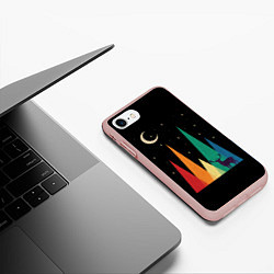 Чехол iPhone 7/8 матовый Винтажная ночь, цвет: 3D-светло-розовый — фото 2