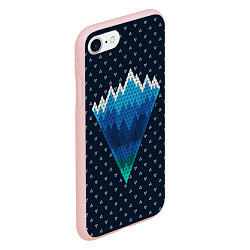 Чехол iPhone 7/8 матовый Геометрические горы, цвет: 3D-светло-розовый — фото 2