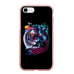 Чехол iPhone 7/8 матовый Ретро тигр, цвет: 3D-светло-розовый