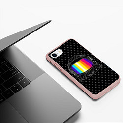 Чехол iPhone 7/8 матовый Цветной астронавт, цвет: 3D-светло-розовый — фото 2