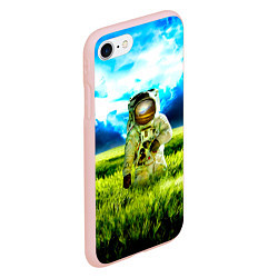 Чехол iPhone 7/8 матовый Первый на Земле, цвет: 3D-светло-розовый — фото 2