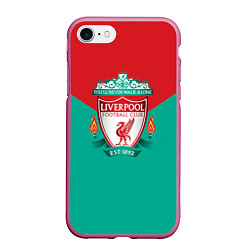 Чехол iPhone 7/8 матовый Liverpool: Green style, цвет: 3D-малиновый