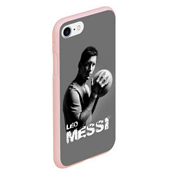 Чехол iPhone 7/8 матовый Leo Messi, цвет: 3D-светло-розовый — фото 2