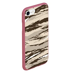 Чехол iPhone 7/8 матовый Камуфляж: коричневый/кремовый, цвет: 3D-малиновый — фото 2