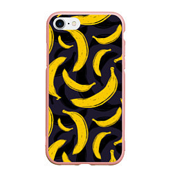 Чехол iPhone 7/8 матовый Бананы, цвет: 3D-светло-розовый