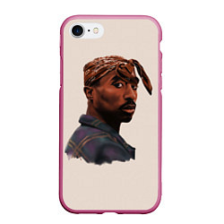 Чехол iPhone 7/8 матовый Tupac Shakur, цвет: 3D-малиновый
