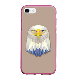 Чехол iPhone 7/8 матовый Геометрический орел, цвет: 3D-малиновый
