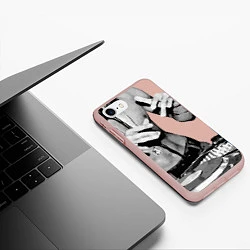 Чехол iPhone 7/8 матовый Брюс Ли Dj, цвет: 3D-светло-розовый — фото 2