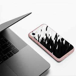 Чехол iPhone 7/8 матовый Black & white, цвет: 3D-светло-розовый — фото 2