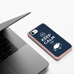 Чехол iPhone 7/8 матовый Keep Calm & Squirtle, цвет: 3D-светло-розовый — фото 2