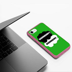 Чехол iPhone 7/8 матовый Green Day Clouds, цвет: 3D-малиновый — фото 2