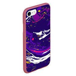 Чехол iPhone 7/8 матовый Фиолетовый акрил, цвет: 3D-малиновый — фото 2