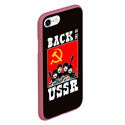 Чехол iPhone 7/8 матовый Back In The USSR, цвет: 3D-малиновый — фото 2
