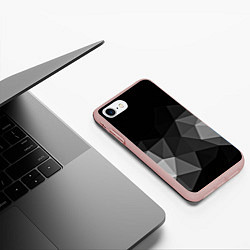 Чехол iPhone 7/8 матовый Abstract gray, цвет: 3D-светло-розовый — фото 2