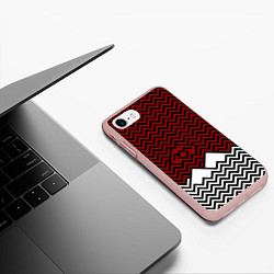 Чехол iPhone 7/8 матовый Твин Пикс: Минимализм, цвет: 3D-светло-розовый — фото 2