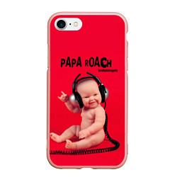 Чехол iPhone 7/8 матовый Paparoach: Music Kid, цвет: 3D-светло-розовый
