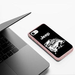 Чехол iPhone 7/8 матовый Jeep, цвет: 3D-светло-розовый — фото 2