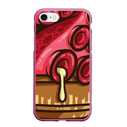 Чехол iPhone 7/8 матовый Мороженко, цвет: 3D-малиновый