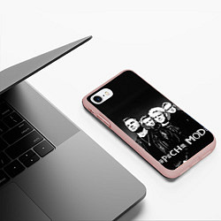 Чехол iPhone 7/8 матовый Depeche Mode: mono, цвет: 3D-светло-розовый — фото 2