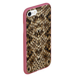 Чехол iPhone 7/8 матовый Питон, цвет: 3D-малиновый — фото 2