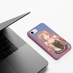 Чехол iPhone 7/8 матовый Аниме, цвет: 3D-малиновый — фото 2