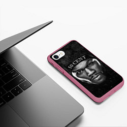 Чехол iPhone 7/8 матовый 50 cent: black style, цвет: 3D-малиновый — фото 2