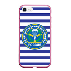 Чехол iPhone 7/8 матовый ВДВ Россия, цвет: 3D-малиновый