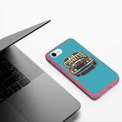 Чехол iPhone 7/8 матовый Мустанг, цвет: 3D-малиновый — фото 2