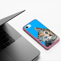 Чехол iPhone 7/8 матовый Котик, цвет: 3D-малиновый — фото 2
