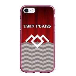 Чехол iPhone 7/8 матовый Twin Peaks, цвет: 3D-малиновый