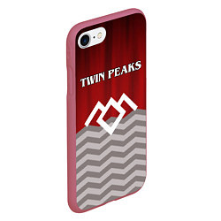 Чехол iPhone 7/8 матовый Twin Peaks, цвет: 3D-малиновый — фото 2