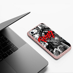 Чехол iPhone 7/8 матовый Berserk, цвет: 3D-светло-розовый — фото 2
