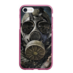 Чехол iPhone 7/8 матовый STALKER: Mask, цвет: 3D-малиновый