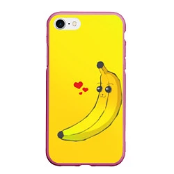 Чехол iPhone 7/8 матовый Just Banana (Yellow), цвет: 3D-малиновый