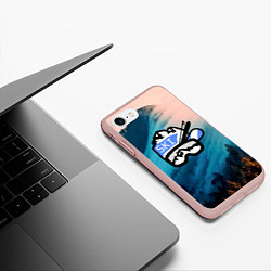 Чехол iPhone 7/8 матовый SKI, цвет: 3D-светло-розовый — фото 2