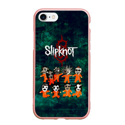 Чехол iPhone 7/8 матовый Группа Slipknot, цвет: 3D-светло-розовый
