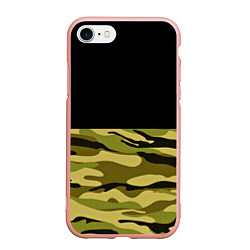 Чехол iPhone 7/8 матовый Лесной Камуфляж, цвет: 3D-светло-розовый