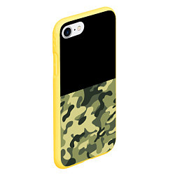 Чехол iPhone 7/8 матовый Камуфляж: черный/хаки, цвет: 3D-желтый — фото 2