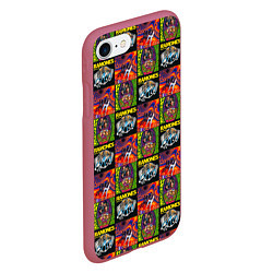 Чехол iPhone 7/8 матовый Ramones, цвет: 3D-малиновый — фото 2