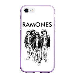 Чехол iPhone 7/8 матовый Ramones Party цвета 3D-сиреневый — фото 1