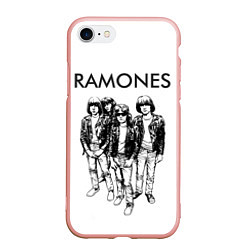 Чехол iPhone 7/8 матовый Ramones Party, цвет: 3D-светло-розовый